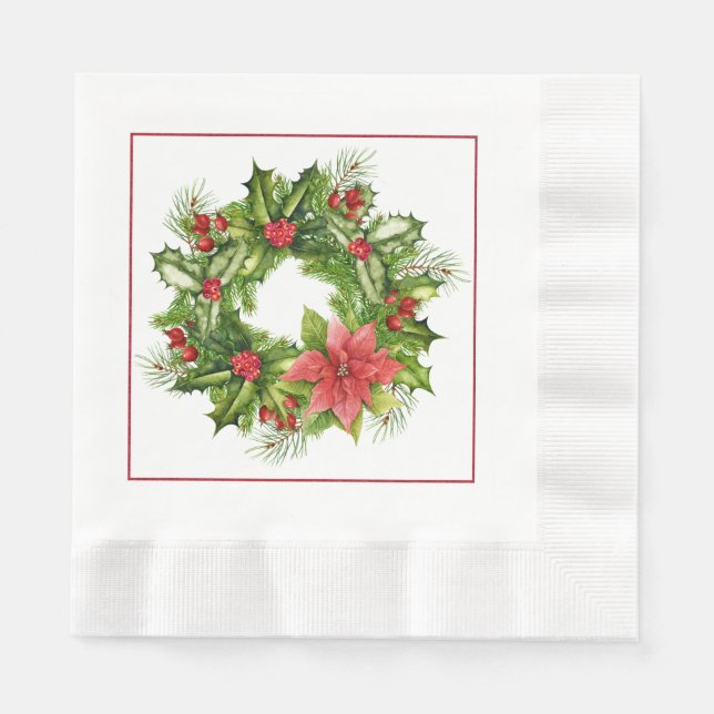 Guardanapo De Papel Papel Wreath de Natal Napkins (Frente)