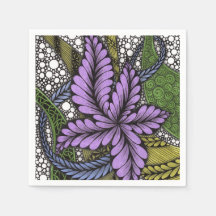 Papel Zentangle Floral Tropical Roxo Artístico Na