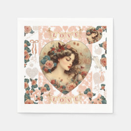 Guardanapo De Papel Papelada do Partido do Namorados Vintage