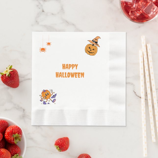 Guardanapo De Papel Papelão de Abóbora do Partido Halloween Napkin (Insitu)