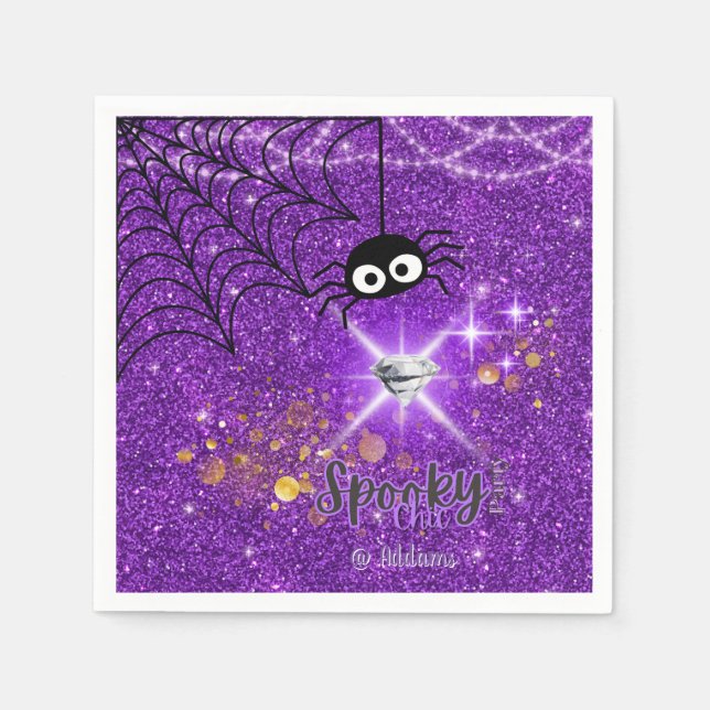 Guardanapo De Papel Papelão de Festa de Halloween Chic Spooky Napkin (Frente)