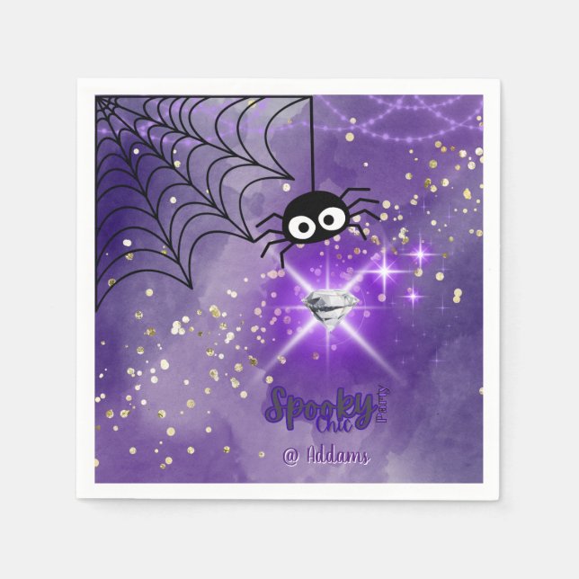 Guardanapo De Papel Papelão de Festa de Halloween Chic Spooky Napkin (Frente)