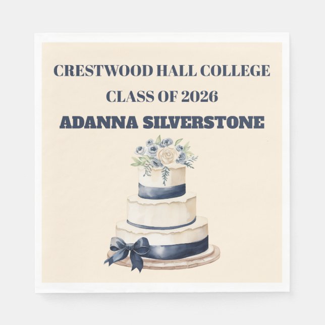 Guardanapo De Papel Paper Napkin-Editable Graduation Tableware Set (Frente)