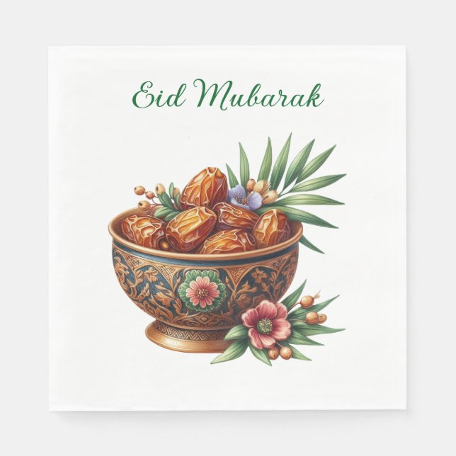 Guardanapo De Papel Paper Napkin-Eid Mubarak Tableware (Frente)