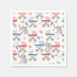 Guardanapo De Papel Paper Napkins Baby Stroller Elephant Stork 