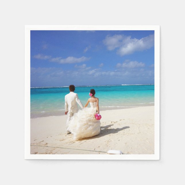 Guardanapo De Papel Paper Napkins Beach Wedding (Frente)
