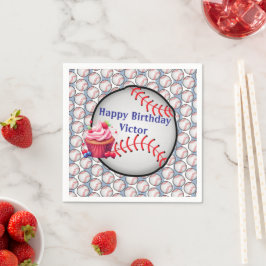 Guardanapo De Papel Paper Napkins Blue White Stripe Birthday Baseball
