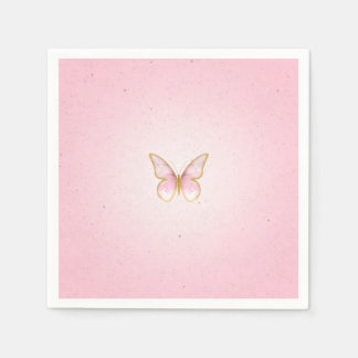 Guardanapo De Papel Paper napkins Butterfly Gold Rose