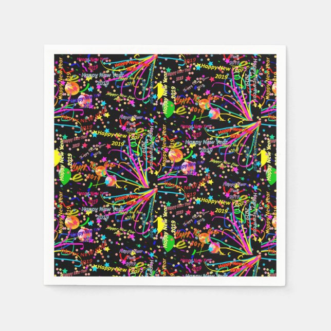 Guardanapo De Papel Paper Napkins, Feliz ano novo 2019 (Frente)