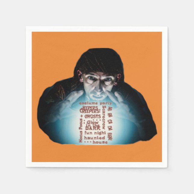 Guardanapo De Papel Paper Napkins Halloween Costume Party Crystal Ball (Frente)