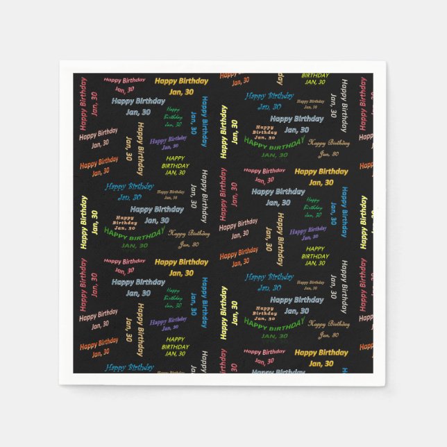 Guardanapo De Papel Paper Napkins Janeiro, 30 Aniversário (Frente)