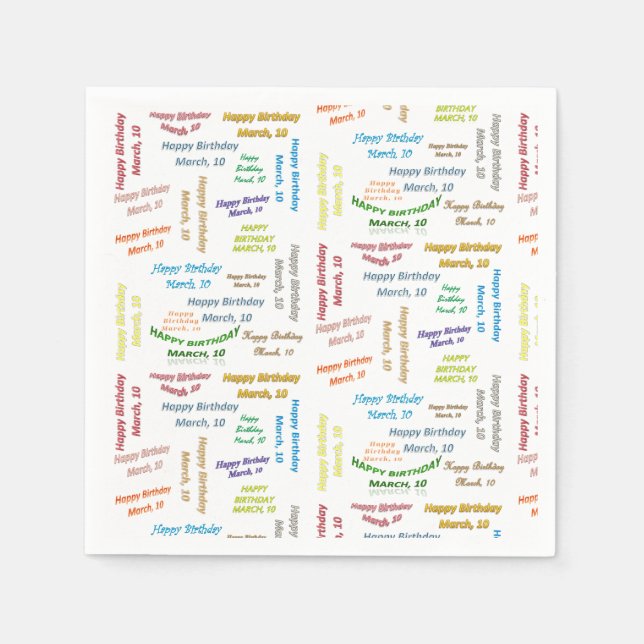 Guardanapo De Papel Paper Napkins Marcha, 10 Aniversário (Frente)