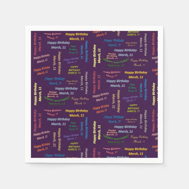 Guardanapo De Papel Paper Napkins Marcha, 11 Aniversário (Frente)