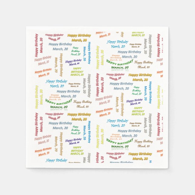 Guardanapo De Papel Paper Napkins Marcha, 20 Aniversário (Frente)