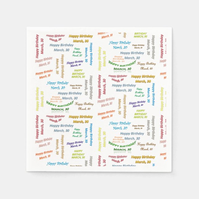 Guardanapo De Papel Paper Napkins Marcha, 30 Aniversário (Frente)