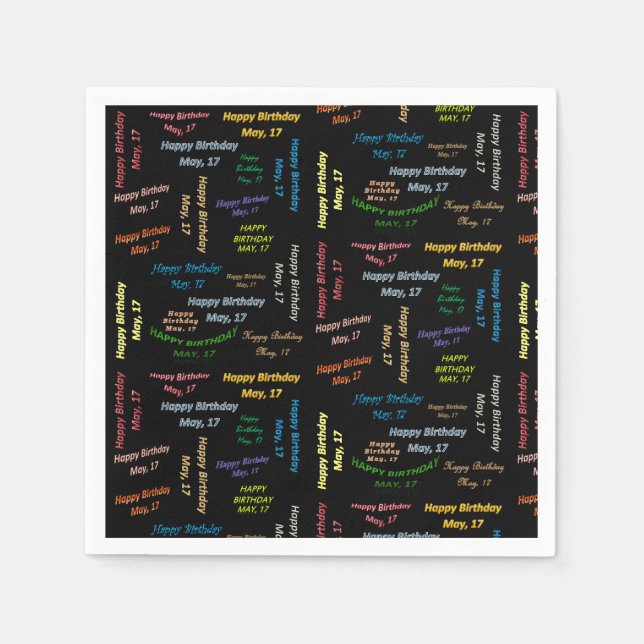 Guardanapo De Papel Paper Napkins May, 17 Aniversário (Frente)