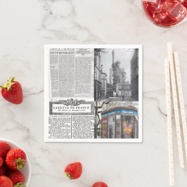 Guardanapo De Papel Paper Napkins, Paris France Newpaper (Insitu)
