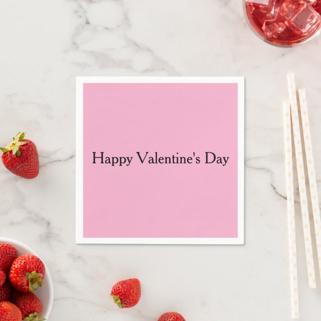 Guardanapo De Papel Paper Napkins Pink Happy Valentine's Day  (Insitu)