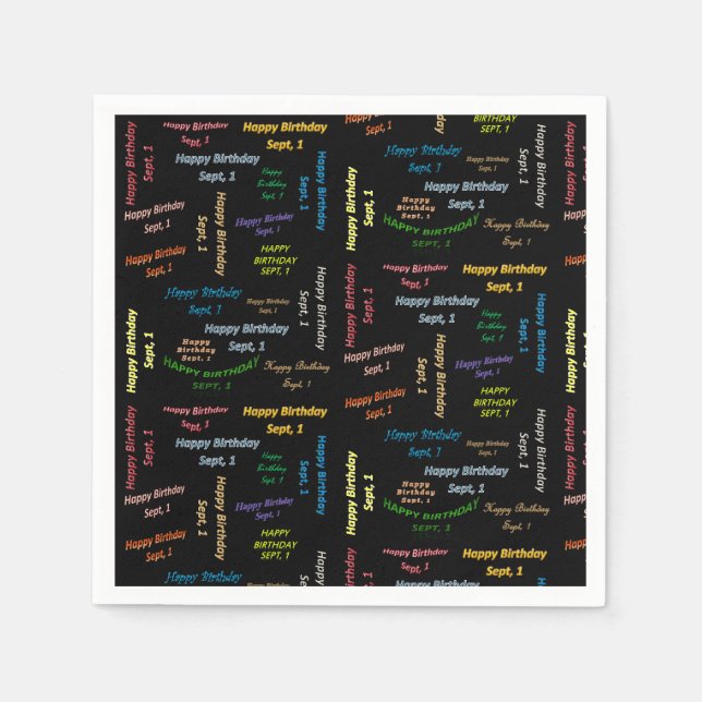 Guardanapo De Papel Paper Napkins setembro, 1 Aniversário (Frente)