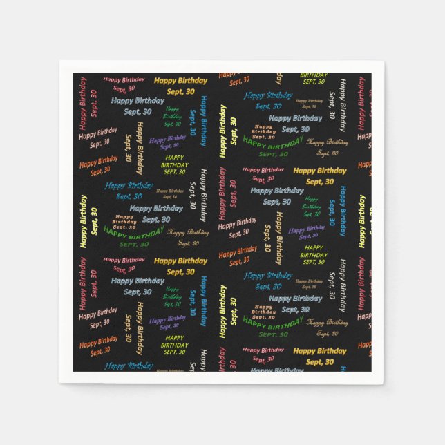 Guardanapo De Papel Paper Napkins setembro, 30 Aniversário (Frente)
