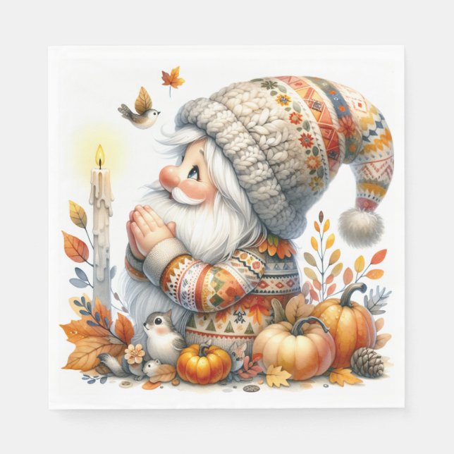 Guardanapo De Papel Paper Napkins Thanksgiving Gnome (Frente)