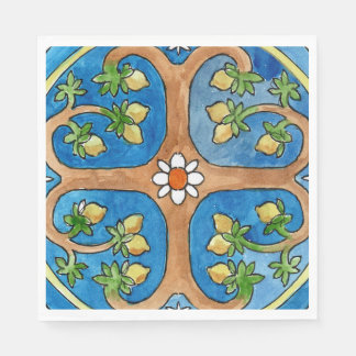 Guardanapo De Papel Paper party napkins with lemon tree design