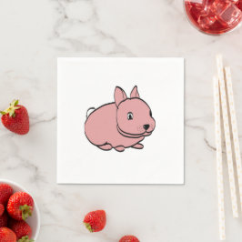 Guardanapo De Papel Paper party napkins with pink rabbit design
