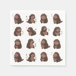 Guardanapo De Papel Papierservietten "Otto der braune Maulwurf"