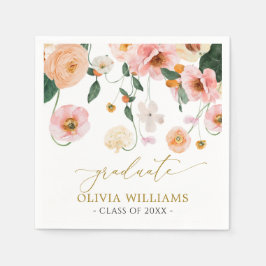 Guardanapo De Papel Papoula Rosa Floral Graduação
