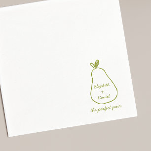 Guardanapo De Papel Par Perfeito - Casamento Bonito Com Ilustração De