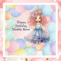 Guardanapo de papel para aniversário de princesa b