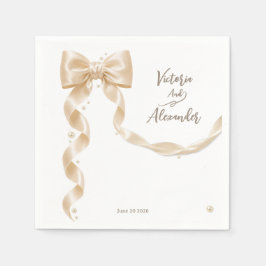 Guardanapo de papel para casamento com laço de cet