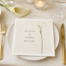 Guardanapo de papel para casamento com lírio calla