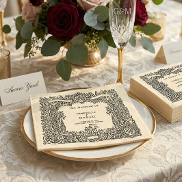 Guardanapo de papel para casamento em castelo vint