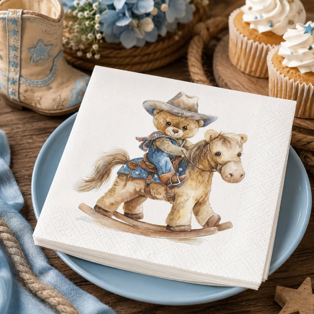 Guardanapo de papel para chá de bebê Cowboy Ursinh (Criador carregado)