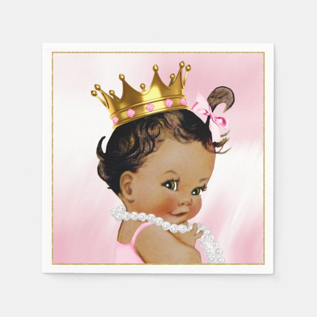 Guardanapo de papel para chá de bebê de princesa é (Frente)