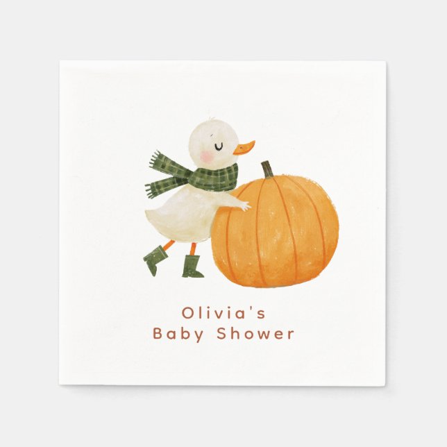 Guardanapo de papel para chá de bebê Little Pumpki (Frente)