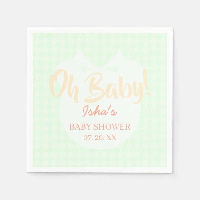 Guardanapo de papel para chá de bebê Urso com Laço (Frente)