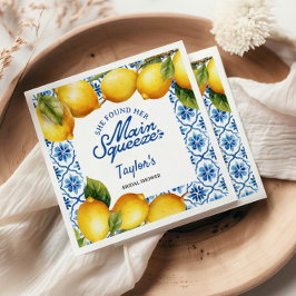 Guardanapo de papel para chá de noiva de limão de 