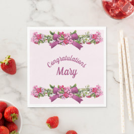 Guardanapo de papel para congratulações elegante