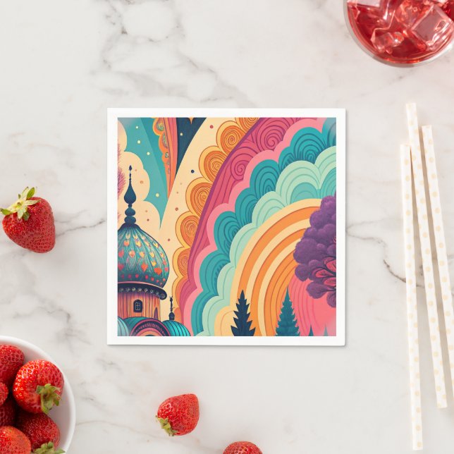 Guardanapo de papel para coquetel com arte vibrant (Insitu)
