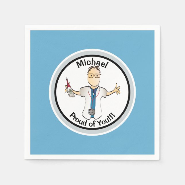 Guardanapo De Papel Para Ele Um Docente Engraçado, Doutora Enfermeira. (Frente)