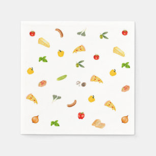 Guardanapo de papel para festa elegante de pizza d
