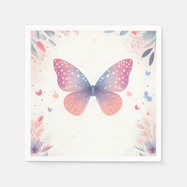 Guardanapo De Papel Para Inseto Boho Soft Glow Live Butterfly Chá de f (Frente)