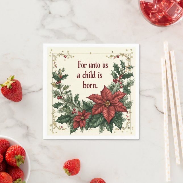 Guardanapo De Papel Para nós uma criança é uma escritura de Nascer (Insitu)