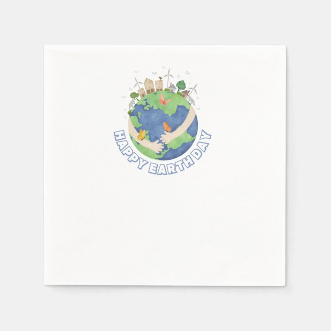 Guardanapo De Papel Para o Feliz Dia da Terra Napkins (Frente)
