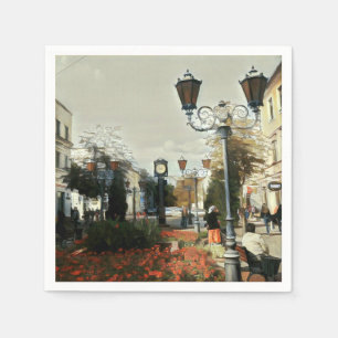 Guardanapo de papel para pintura de paisagem urban