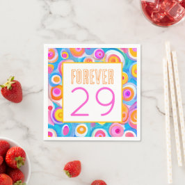 Guardanapo De Papel PARA SEMPRE 29 Feliz Aniversário Arte Colorida QUA