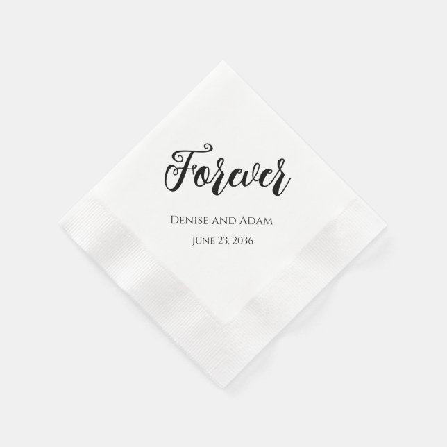 Guardanapo De Papel Para sempre Recepção de casamento Coquetel Napkins (Canto)