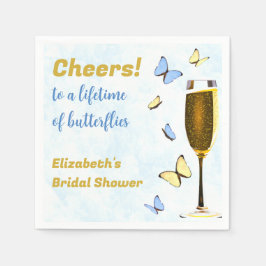 Guardanapo De Papel Parabéns a uma vida de borboletas Chá de Noiva